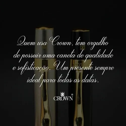 Caneta Crown Hawai Metal Com Clipe Aberto Esferográfica Diversas Cores - Imagem 2