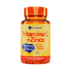 Vitamina C 500 Mg com Zinco 29,5mg - 60 Cápsulas - VIDEIRA7